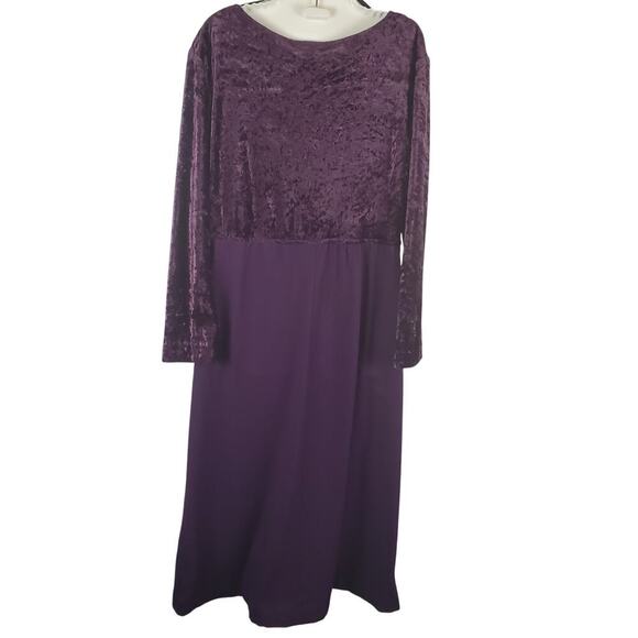 Vintage 90s Dana Scott Purple Velvet Midi Dress Sz 6-8 Witchy Gothic Romantic - Picture 6 of 10